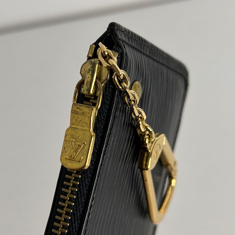 Black Epi Leather Keyring Coin Case