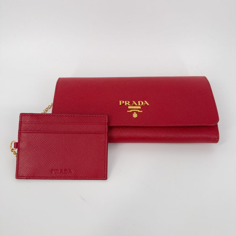 Red Saffiano Wallet