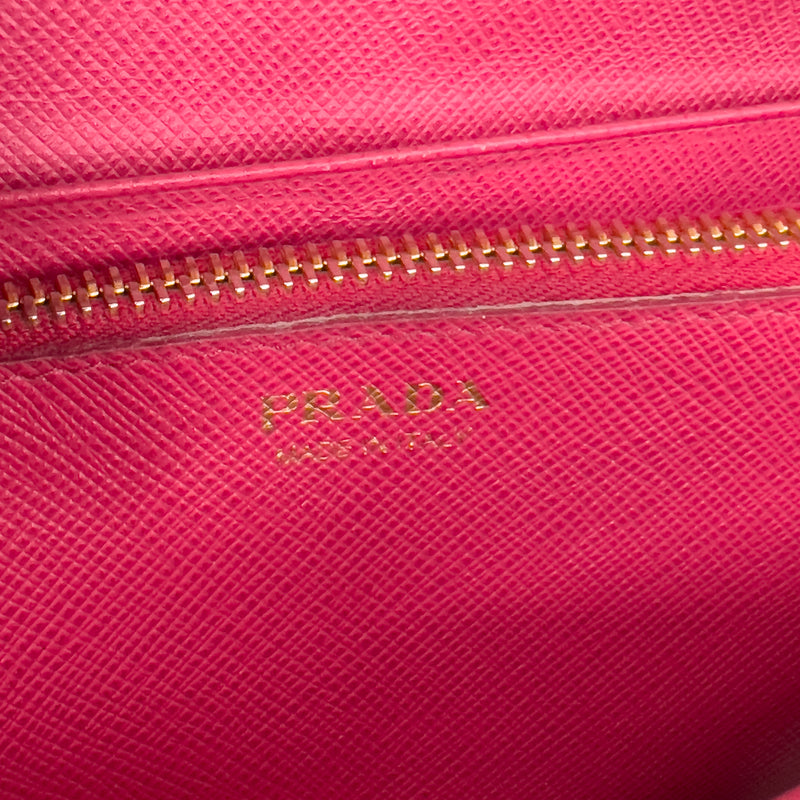 Black Saffiano Wallet with Gold Chain