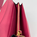 Black Saffiano Wallet with Gold Chain