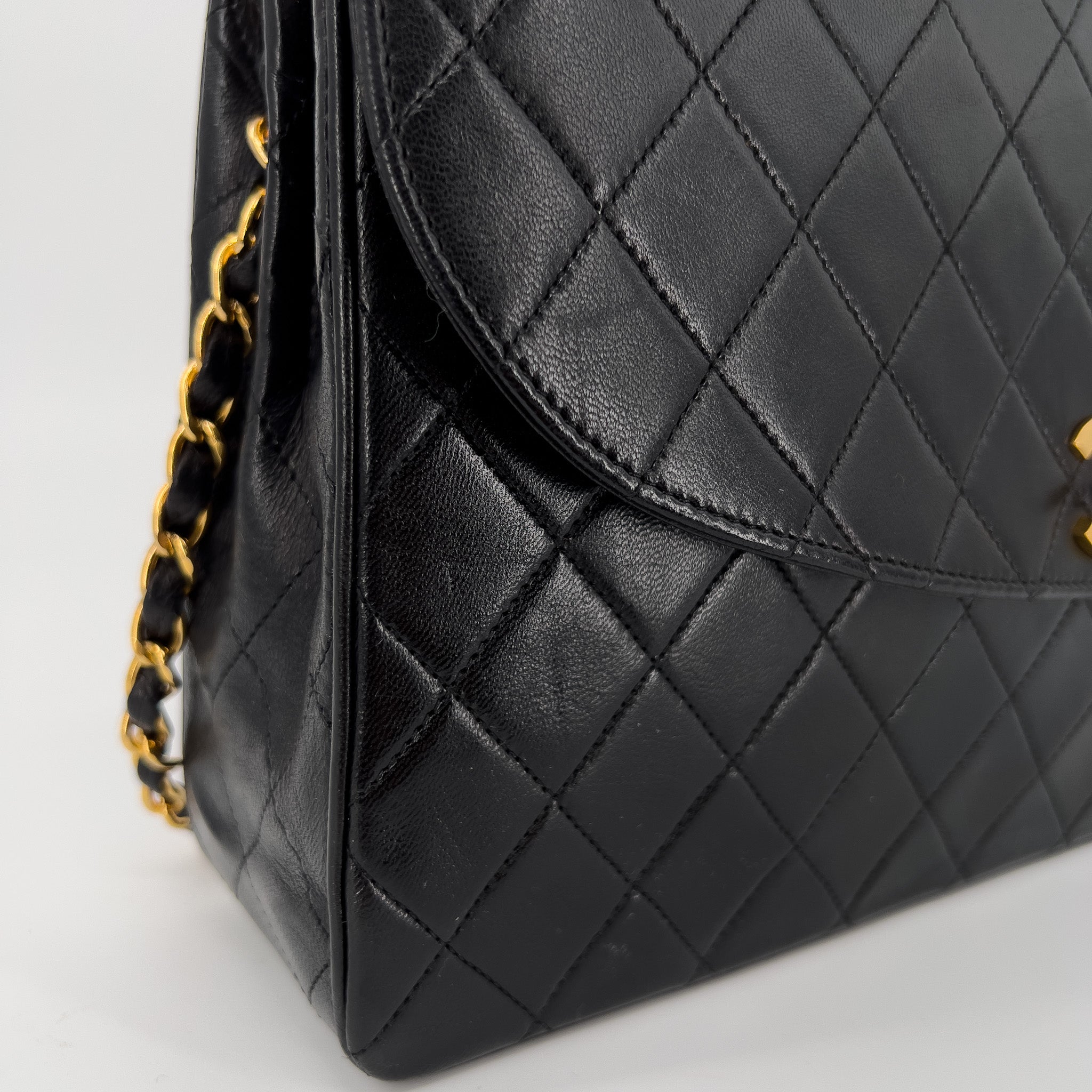 Quilted Lambskin Single Flap Bag