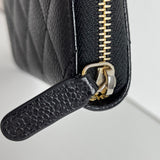 Caviar Leather Card & Coin Zipper Wallet