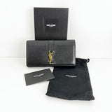 Black Long Wallet with Gold Chain