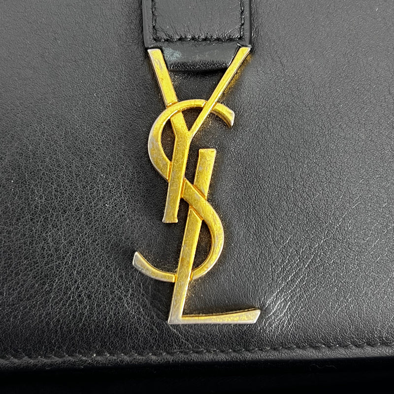 Black Long Wallet with Gold Chain