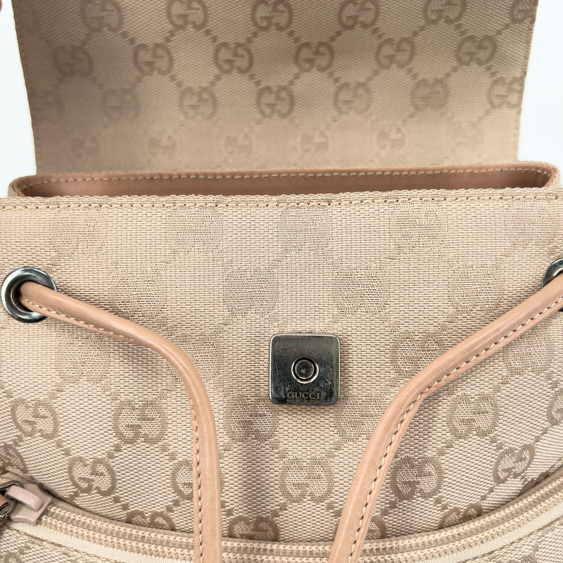 Nude GG Web Canvas Small Backpack