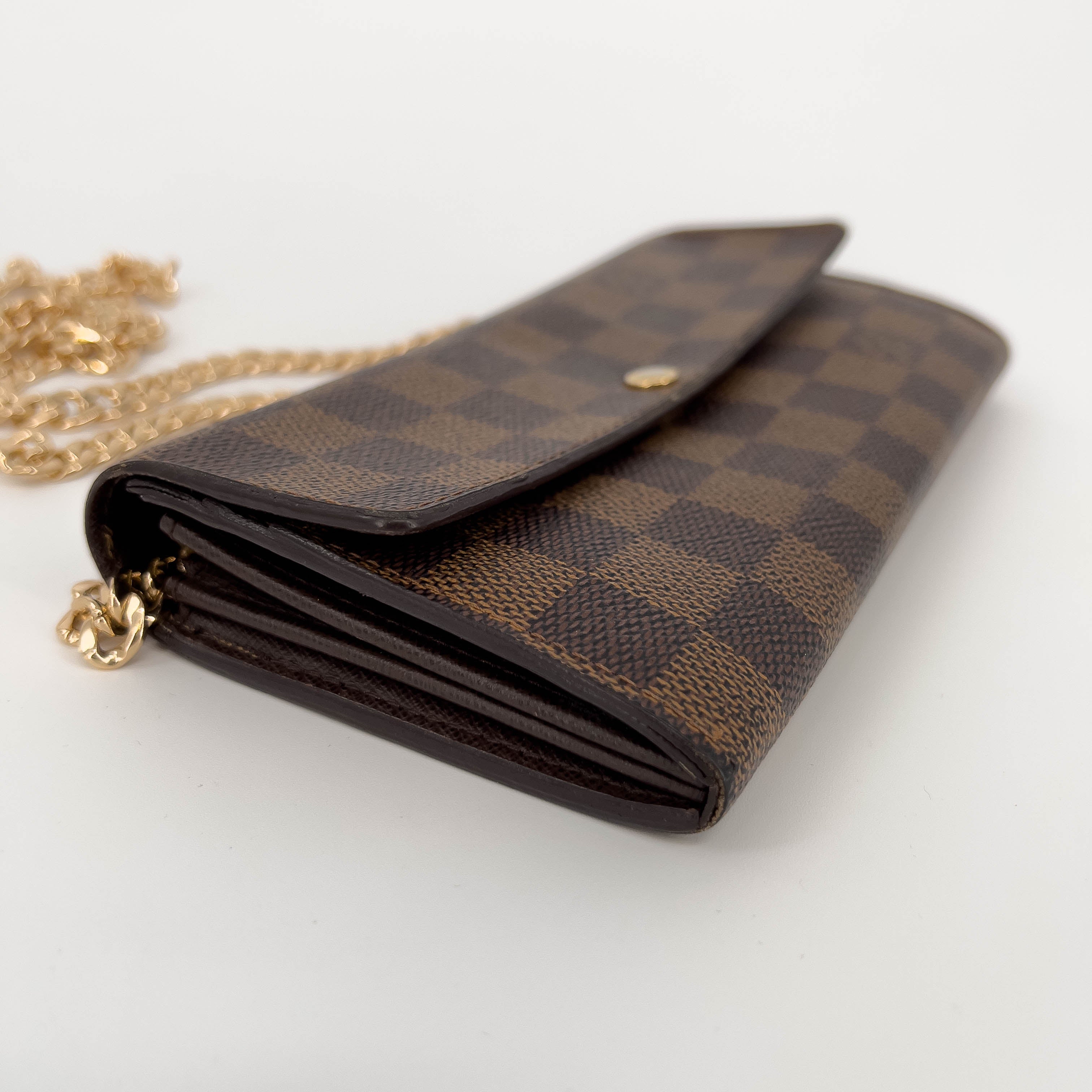 Damier Ebene Wallet with Chain