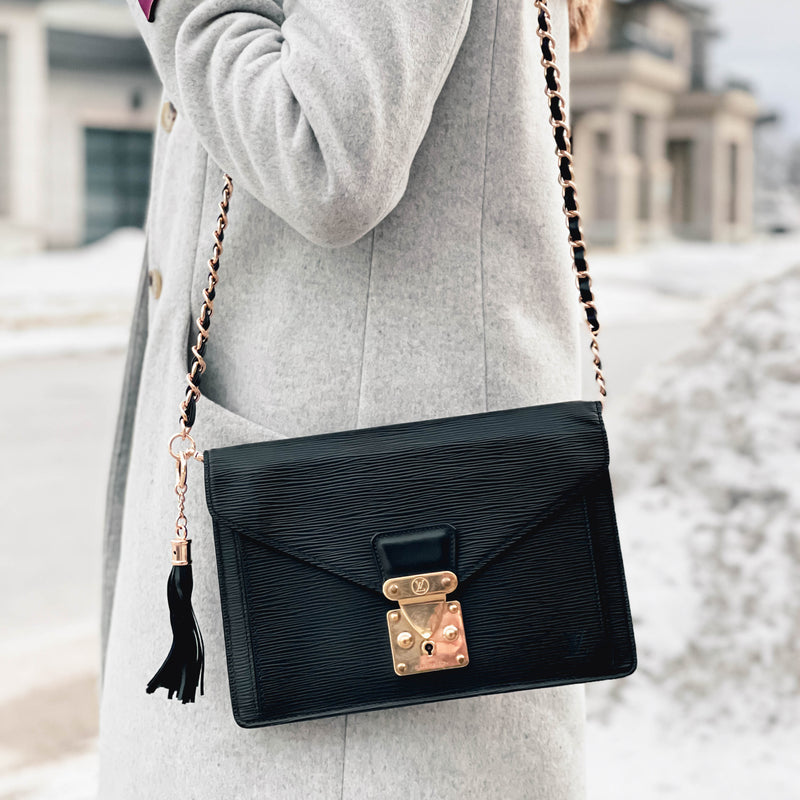 Black Epi Pochette Serie Dragonne