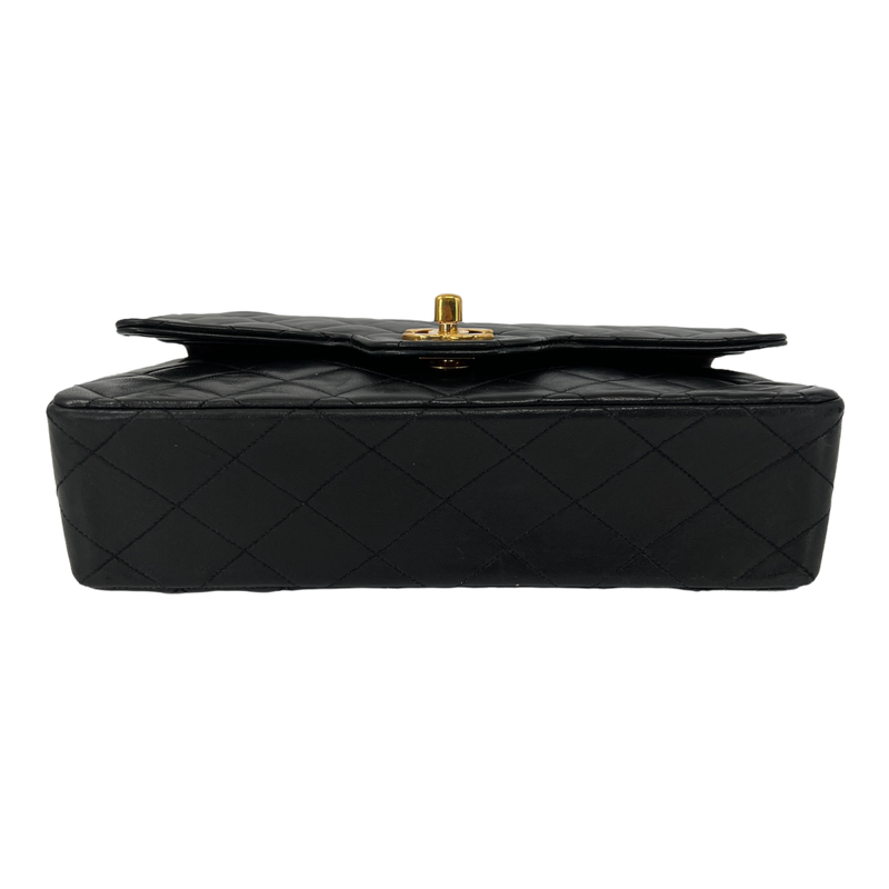 Black Small Quilted Lambskin Double Flap Bag