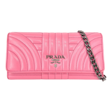 Pink Soft Calfskin Diagramme Continental Wallet