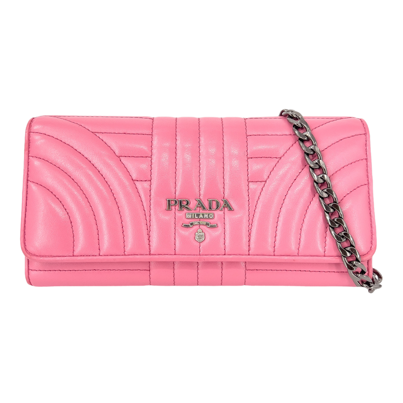Pink Soft Calfskin Diagramme Continental Wallet