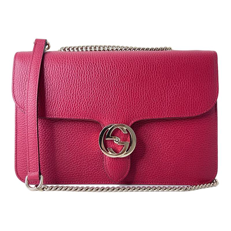 Red Interlocking GG Shoulder Bag