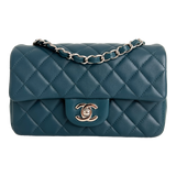 Mini Rectangle Flap in Bleu Fonce