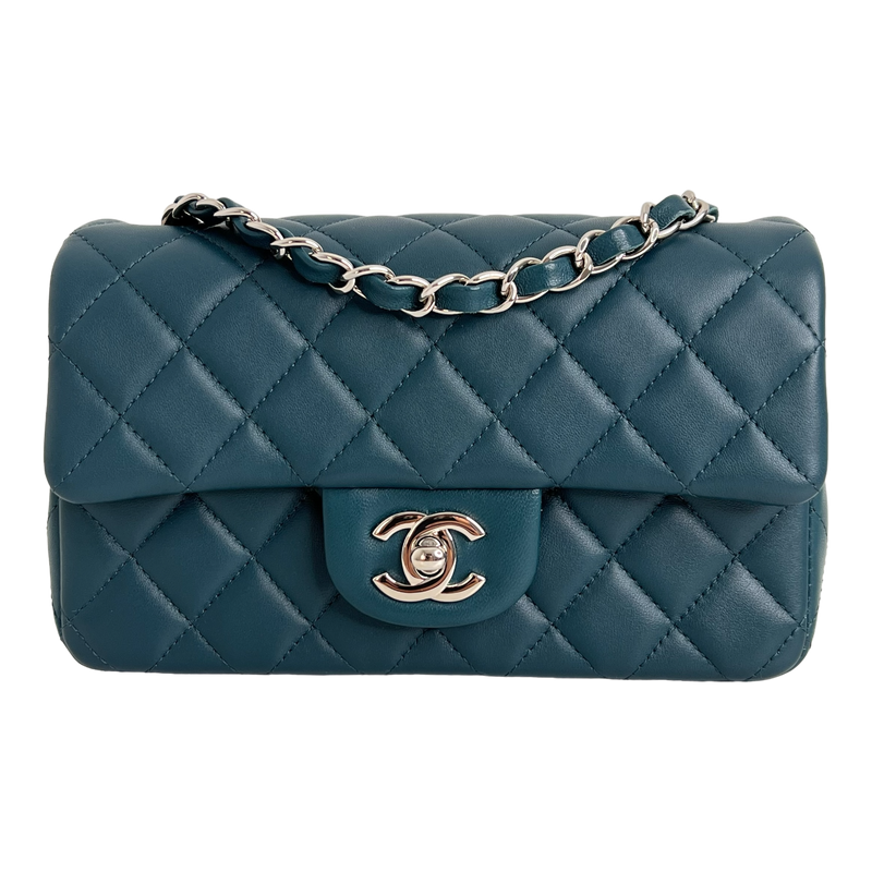 Mini Rectangle Flap in Bleu Fonce