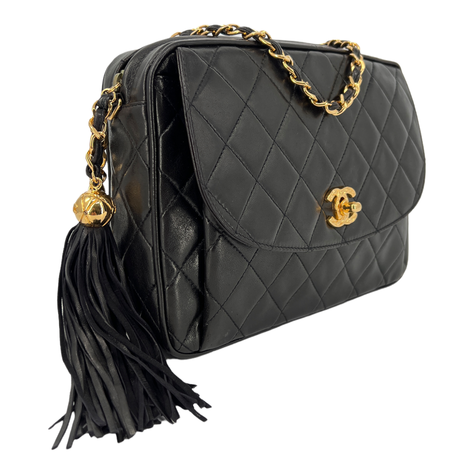Vintage Black Lambskin Camera Bag