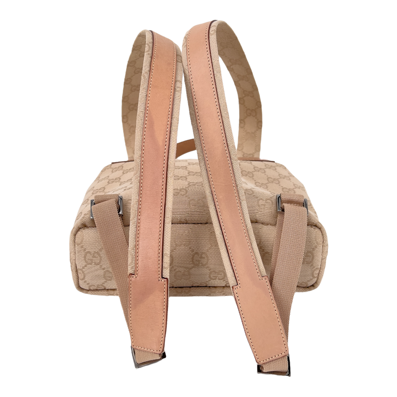Nude GG Web Canvas Small Backpack