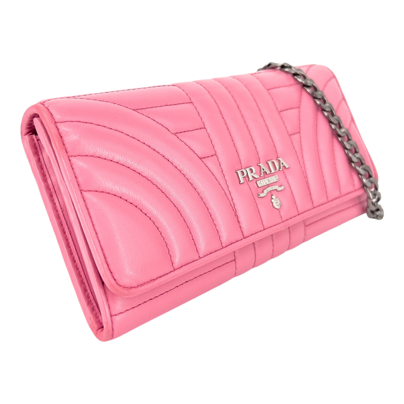 Pink Soft Calfskin Diagramme Continental Wallet