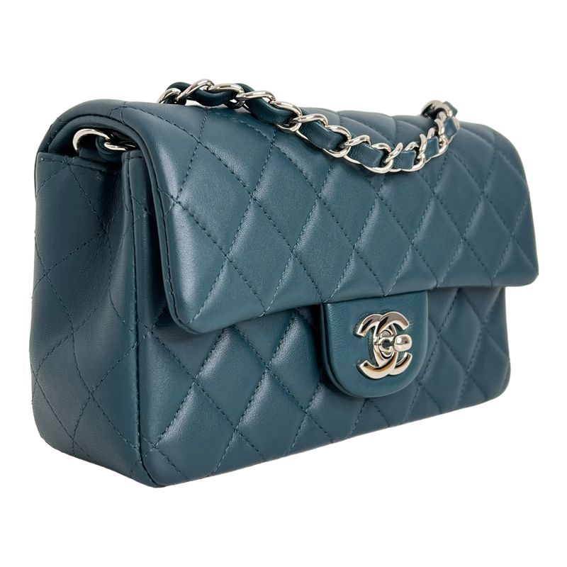 Mini Rectangle Flap in Bleu Fonce