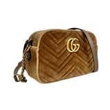 Small GG Marmont Matelassé Velvet Shoulder Bag