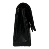 Black Small Quilted Lambskin Double Flap Bag