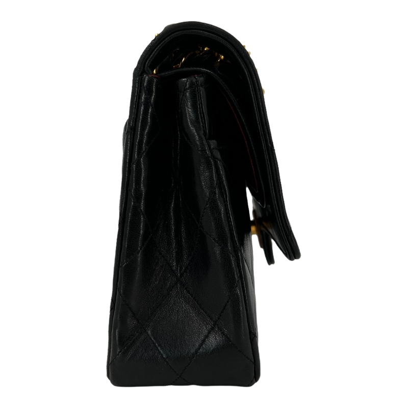 Black Small Quilted Lambskin Double Flap Bag