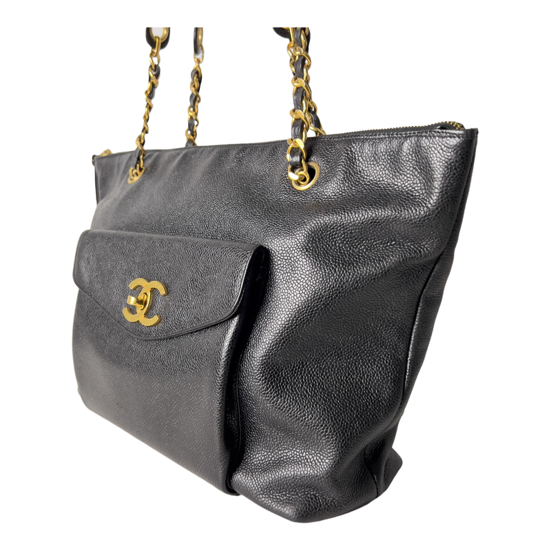 Vintage Caviar CC Turn-lock Tote