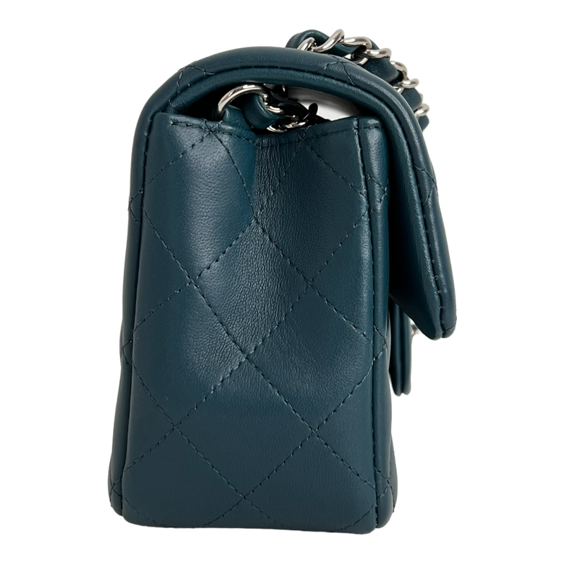Mini Rectangle Flap in Bleu Fonce