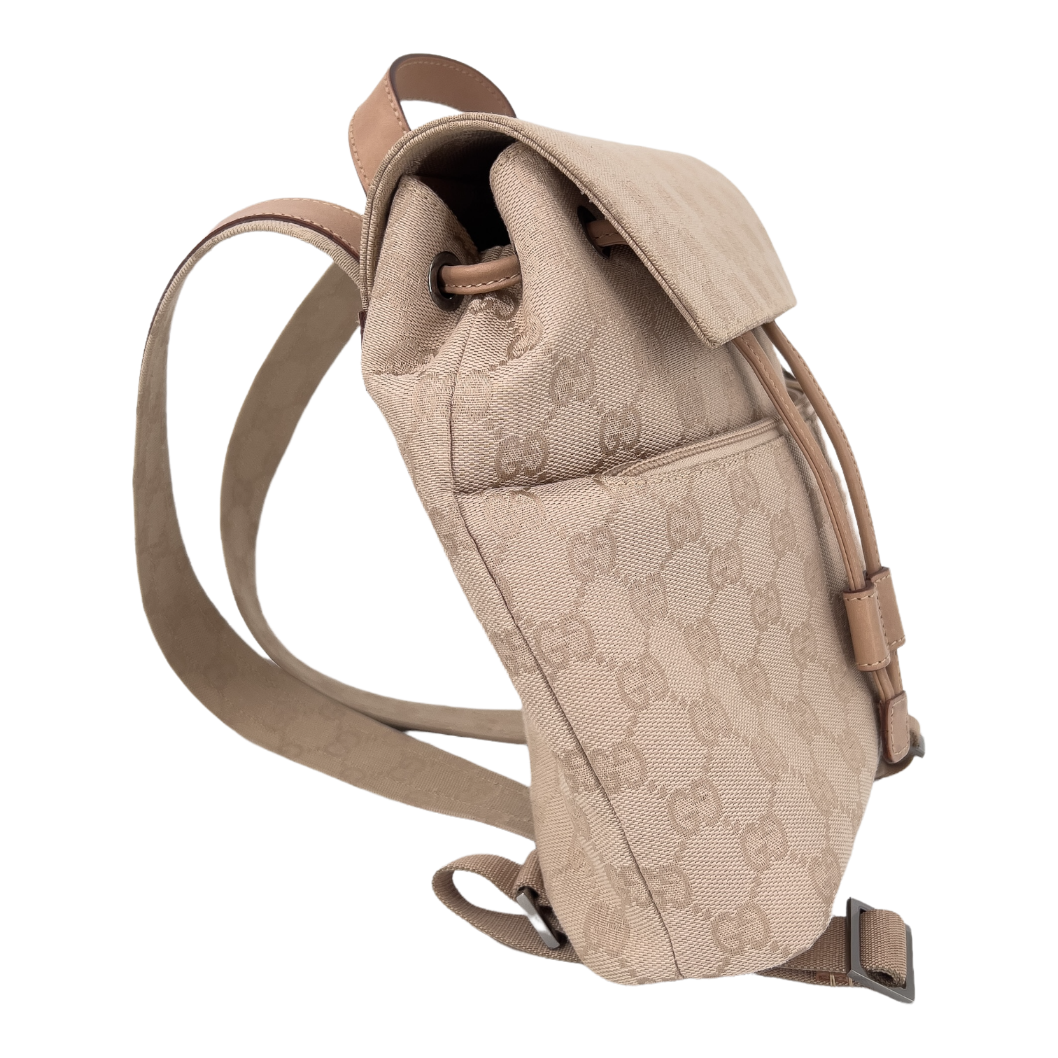 Nude GG Web Canvas Small Backpack