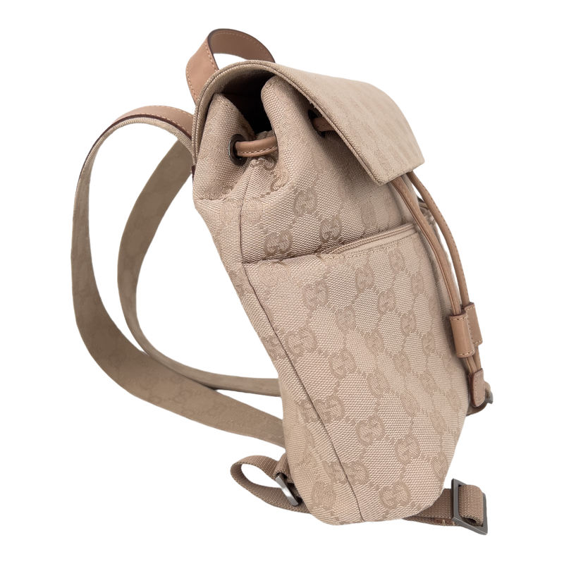 Nude GG Web Canvas Small Backpack