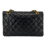Black Small Quilted Lambskin Double Flap Bag