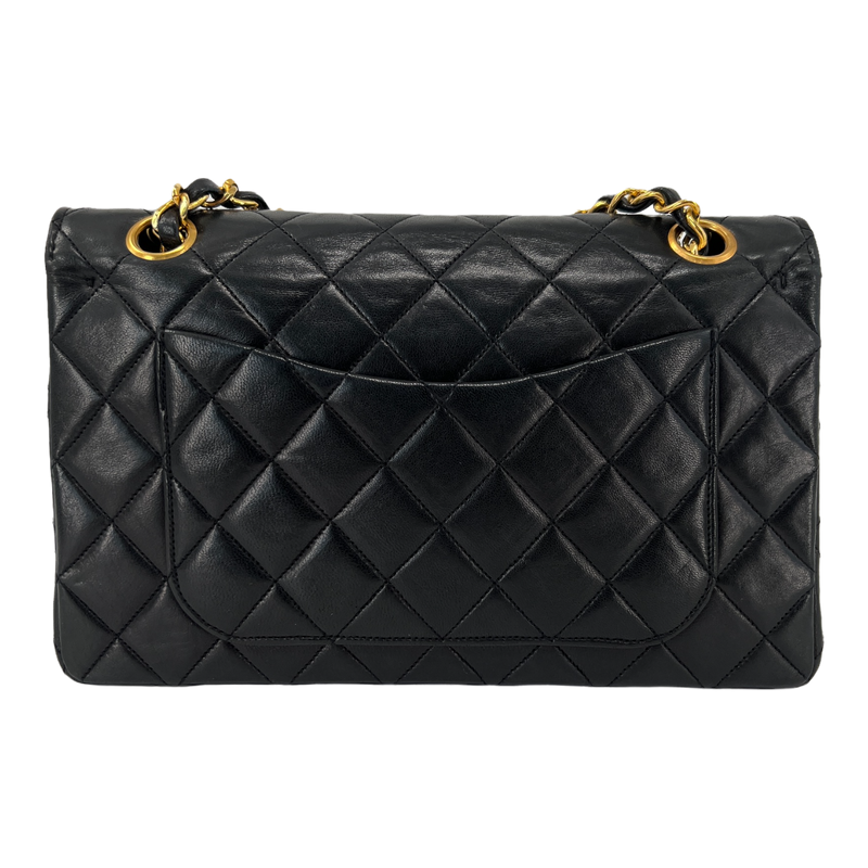 Black Small Quilted Lambskin Double Flap Bag