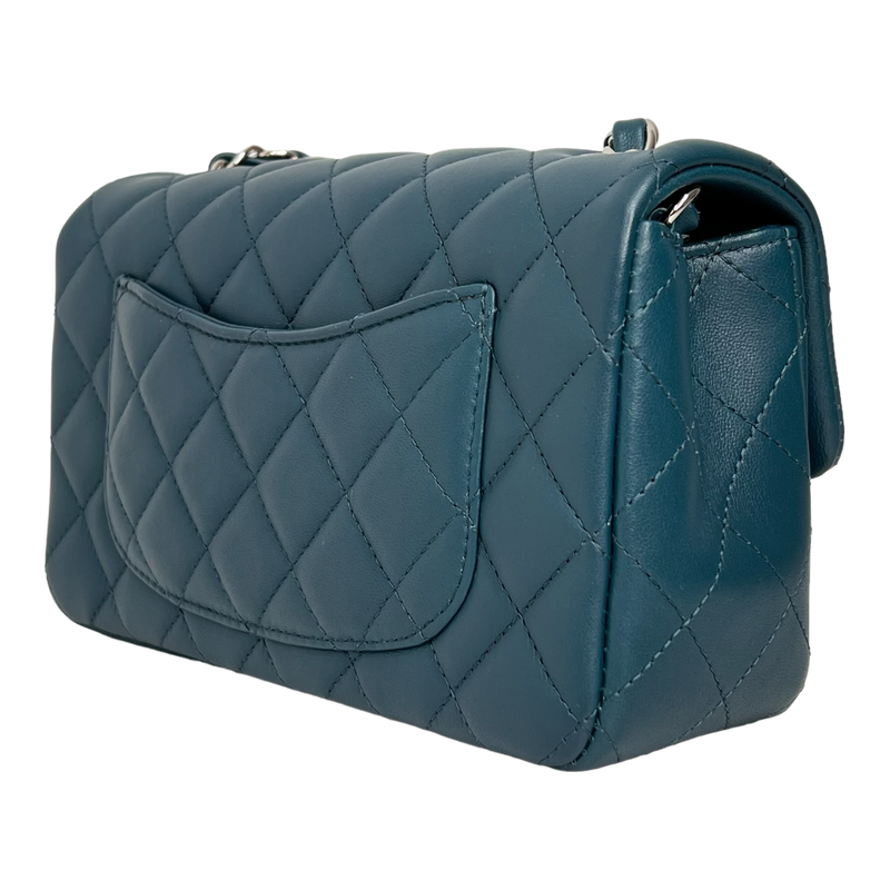 Mini Rectangle Flap in Bleu Fonce