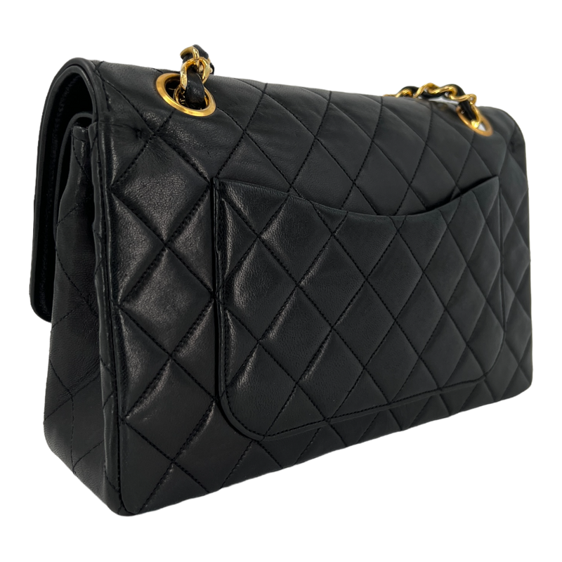 Black Small Quilted Lambskin Double Flap Bag