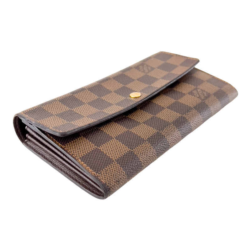 Damier Ebene Wallet with Gold Chain