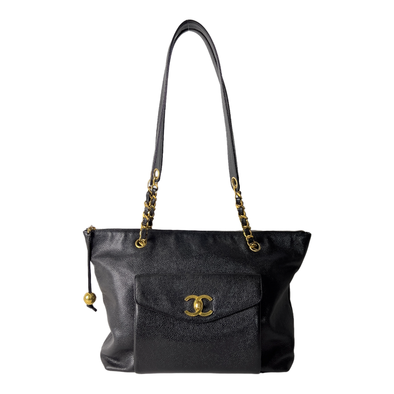 Vintage Caviar CC Turn-lock Tote