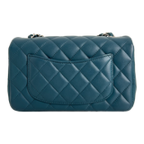 Mini Rectangle Flap in Bleu Fonce