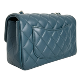 Mini Rectangle Flap in Bleu Fonce