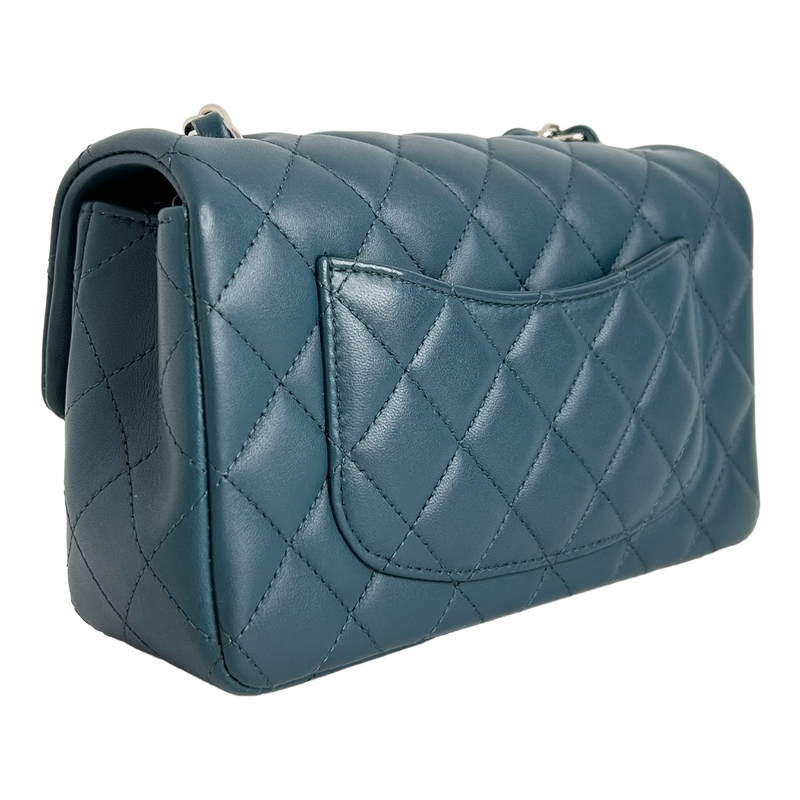 Mini Rectangle Flap in Bleu Fonce