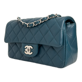 Mini Rectangle Flap in Bleu Fonce