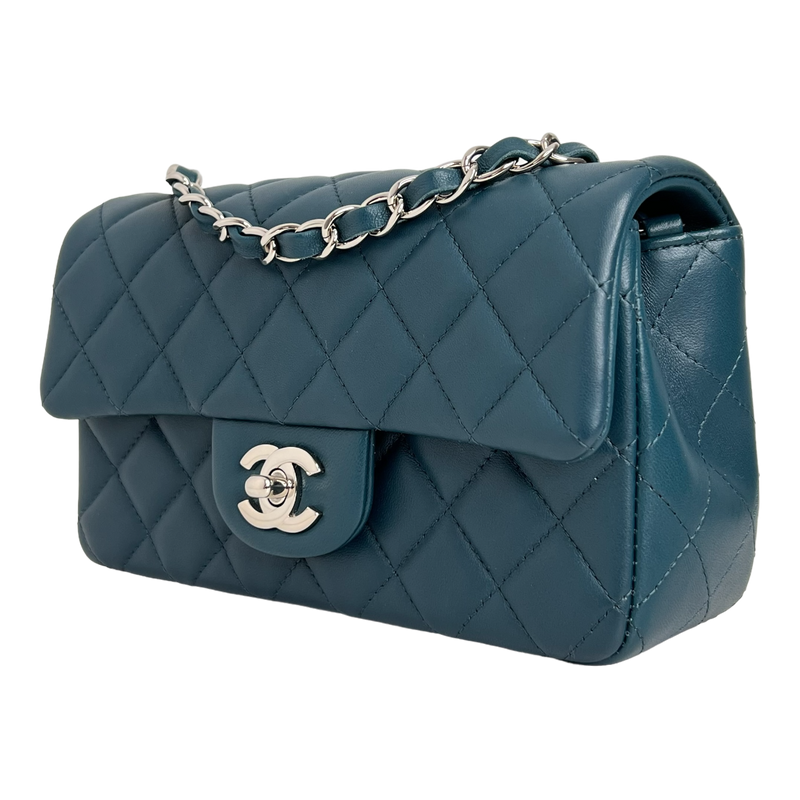 Mini Rectangle Flap in Bleu Fonce