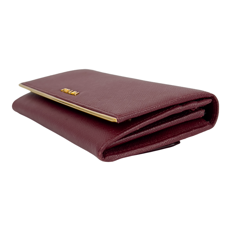 Bordeaux Saffiano Leather with Gold Hardware