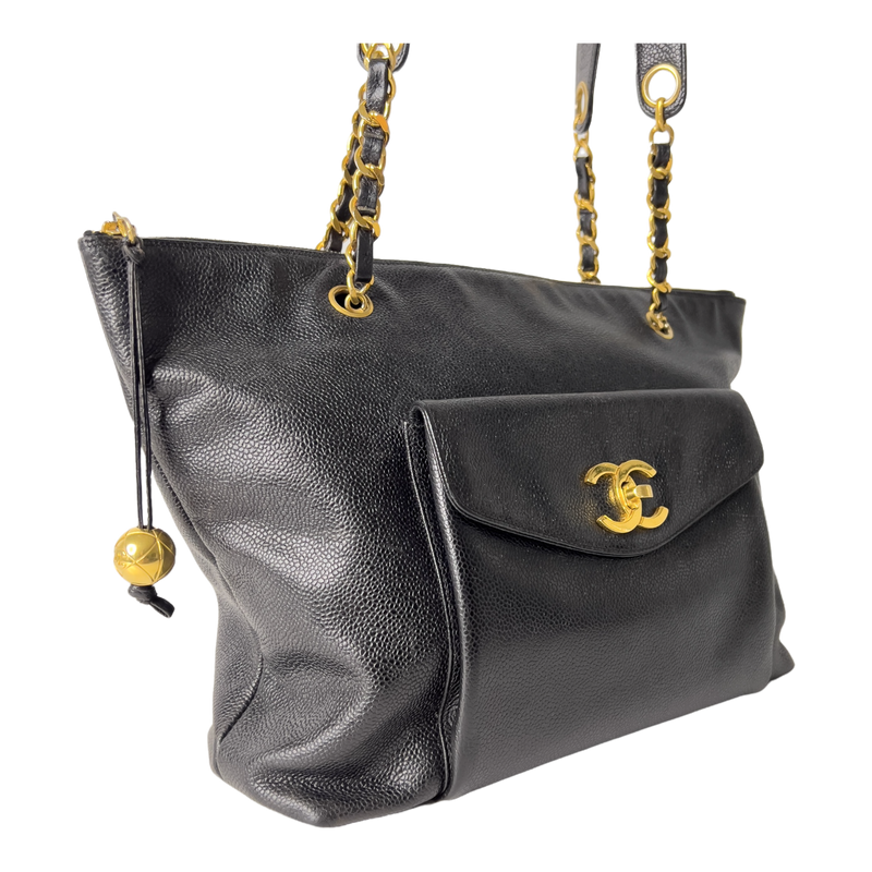 Vintage Caviar CC Turn-lock Tote