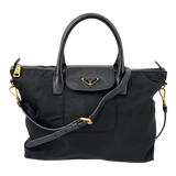 Saffiano-Trimmed Tessuto Tote