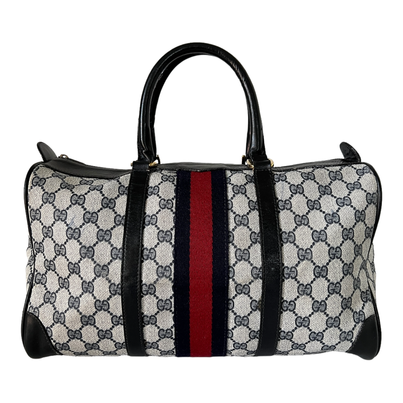 GG Web Supreme Canvas Boston Bag