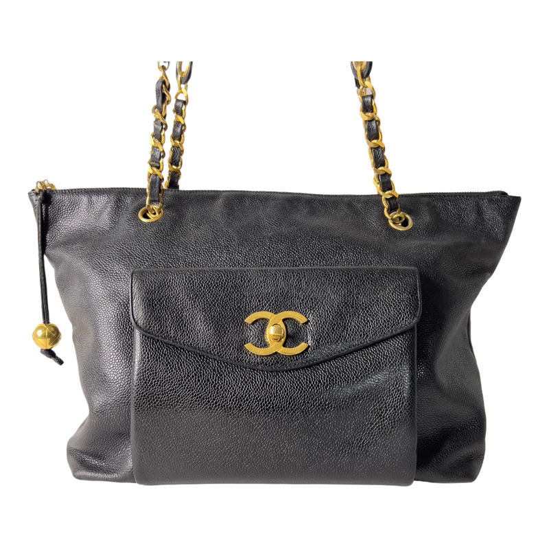 Vintage Caviar CC Turn-lock Tote