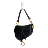 Black Grained Calfskin Saddle Bag