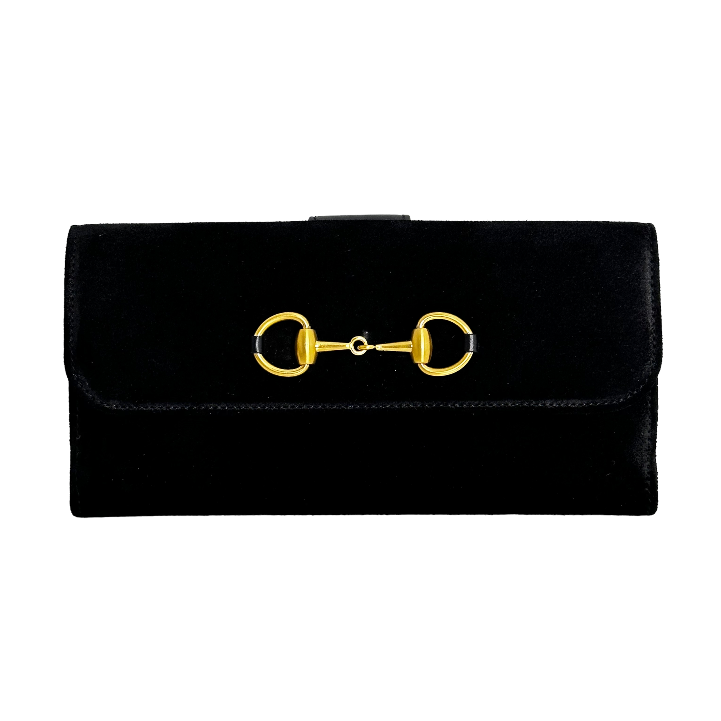 Horsebit Suede Long Wallet