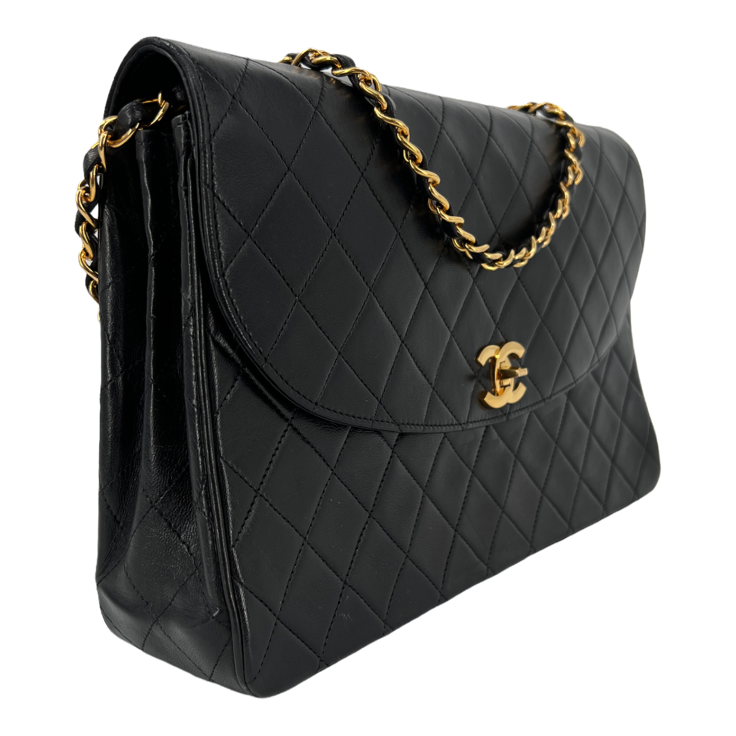 Quilted Lambskin Single Flap Bag