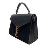 Medium Cassandra Top Handle Leather and Suade