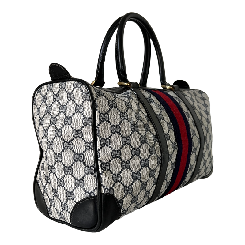 GG Web Supreme Canvas Boston Bag