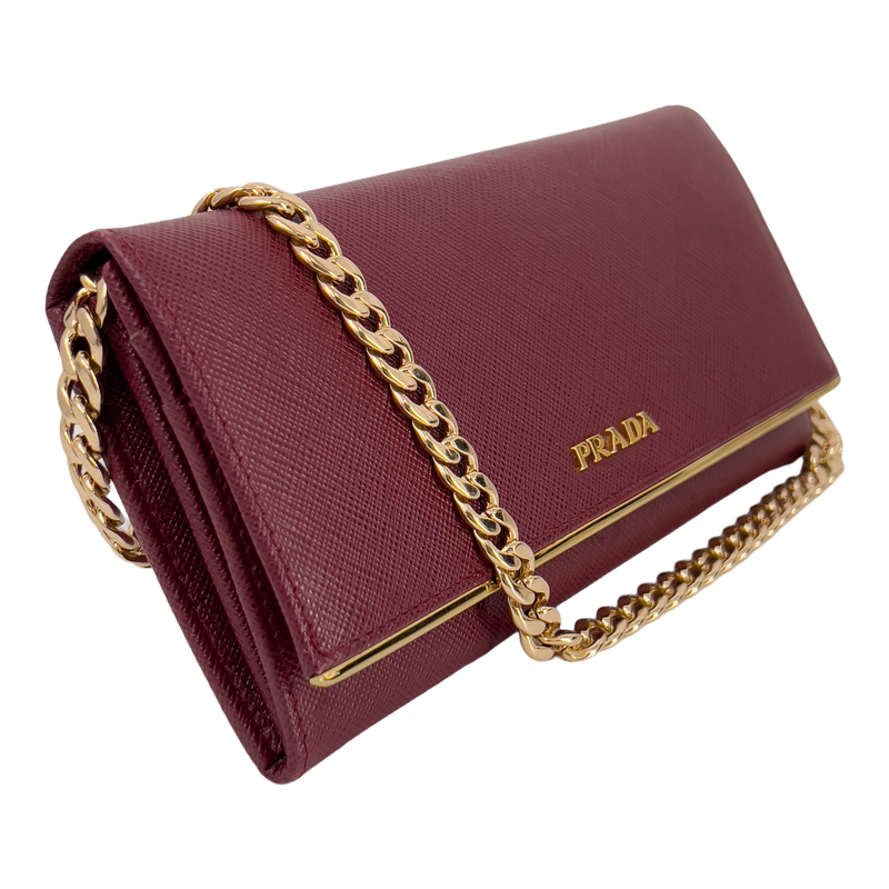 Bordeaux Saffiano Leather with Gold Hardware